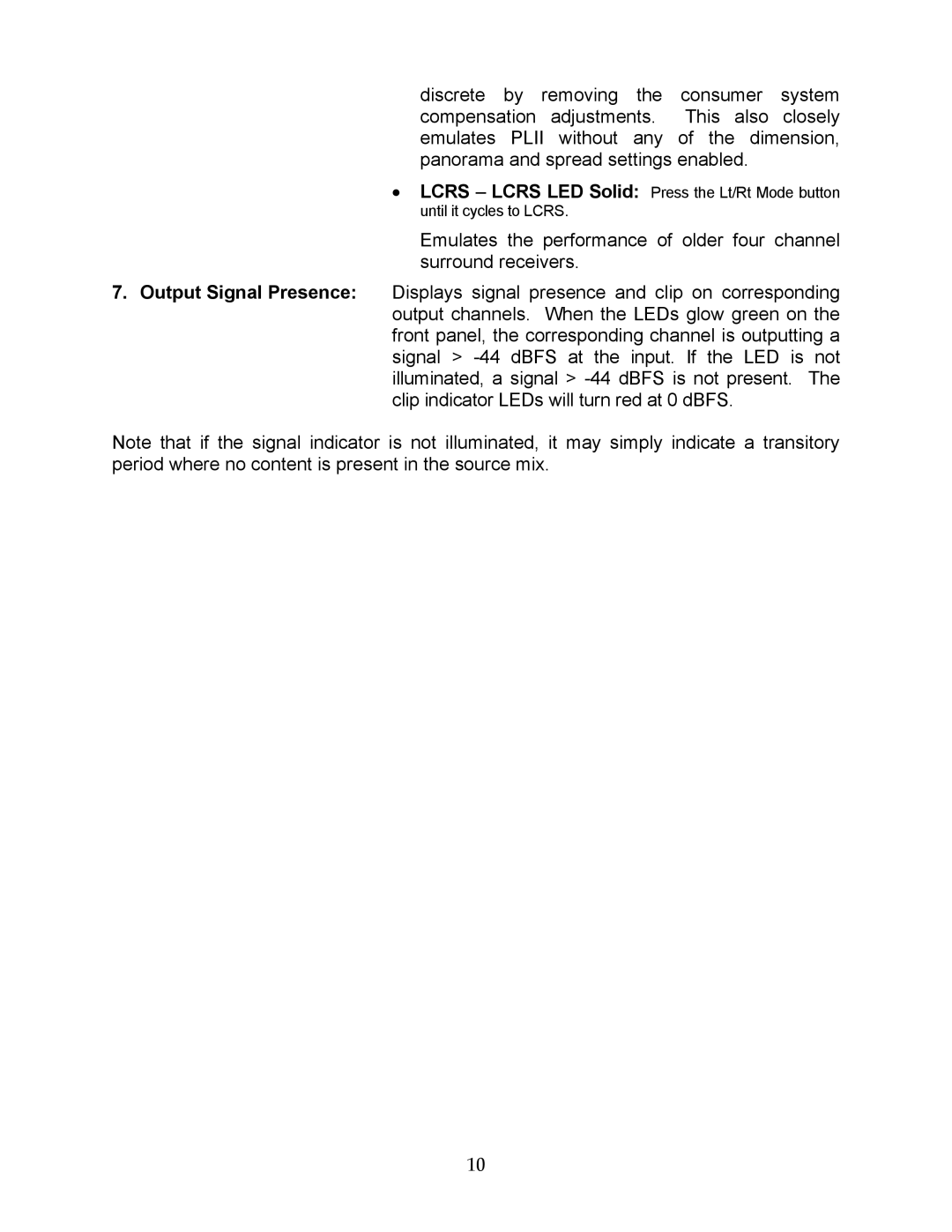 SRS Labs CSD-07D user manual 