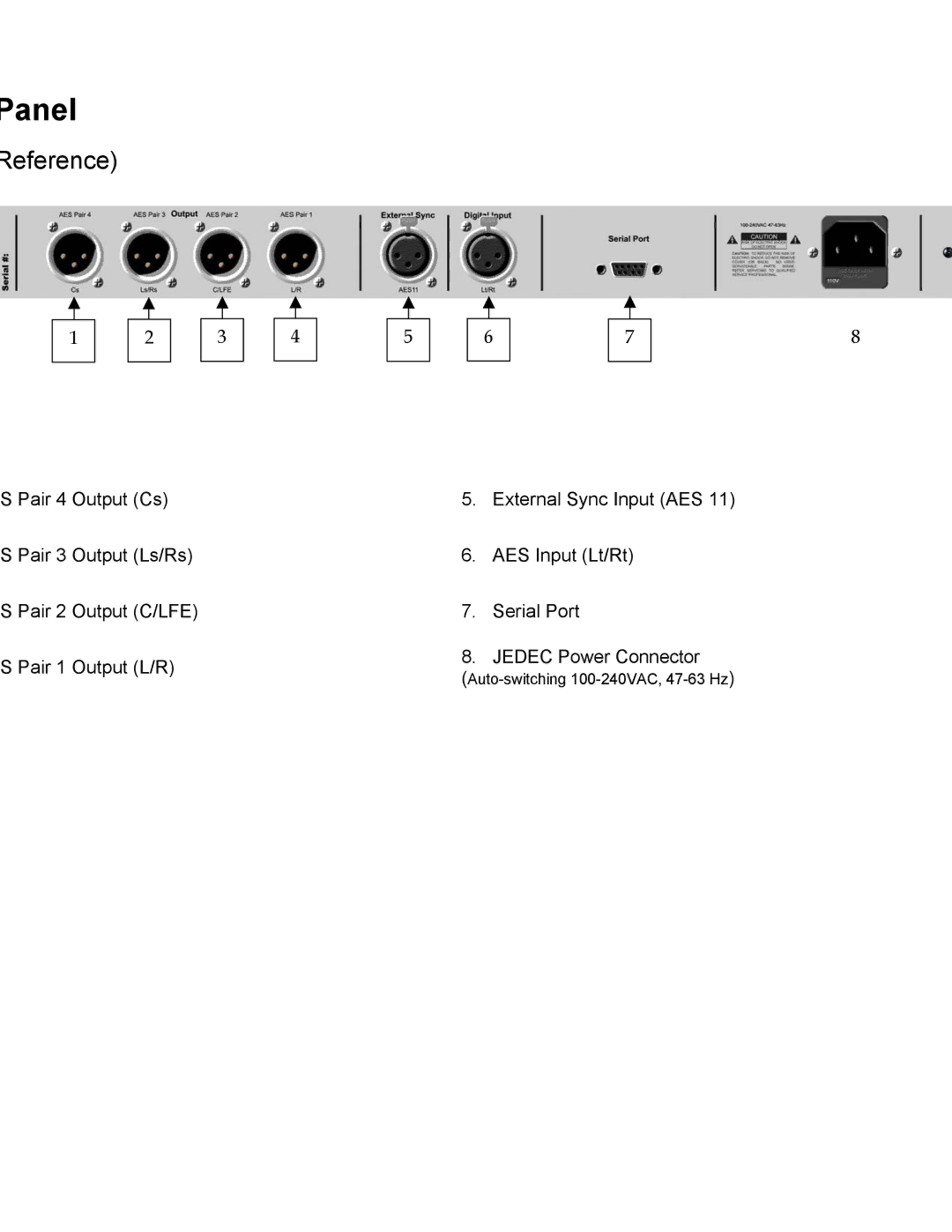 SRS Labs CSD-07D user manual Auto-switching 100-240VAC, 47-63 Hz 