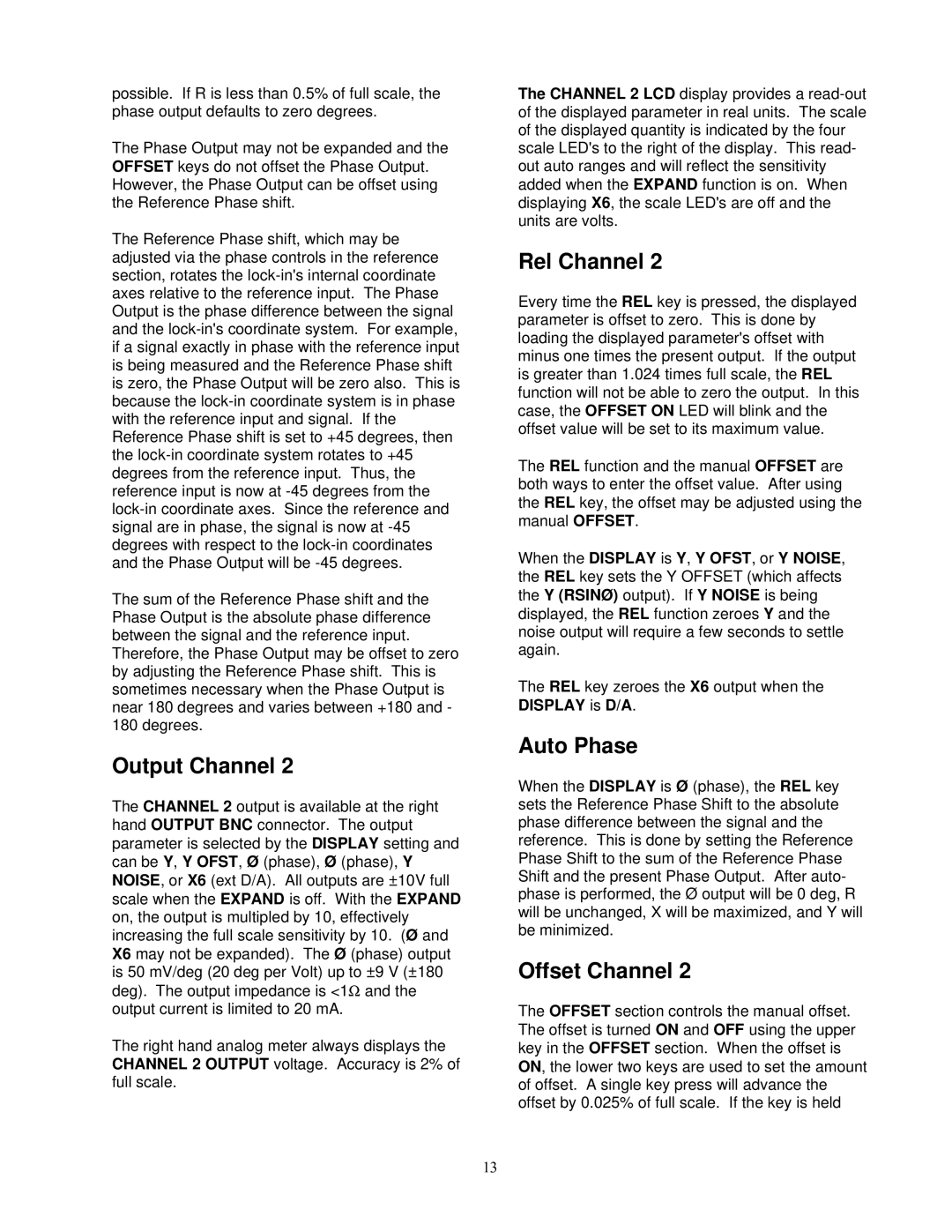 SRS Labs SR530, Lock-In Amplifier manual Auto Phase 