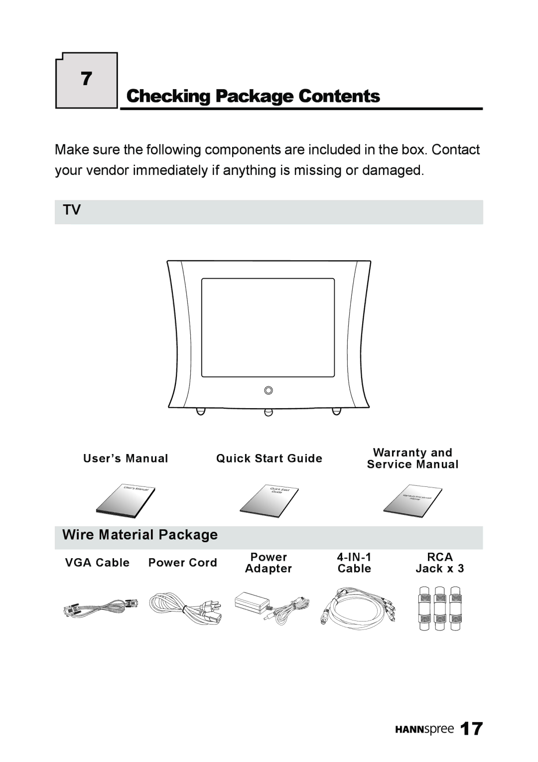 SRS Labs MAC-001149, LT0G-15A1, NTSCTVTWEN1203 manual Checking Package Contents 