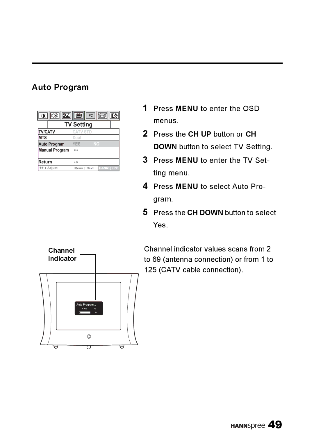 SRS Labs NTSCTVTWEN1203, MAC-001149, LT0G-15A1 manual Auto Program 