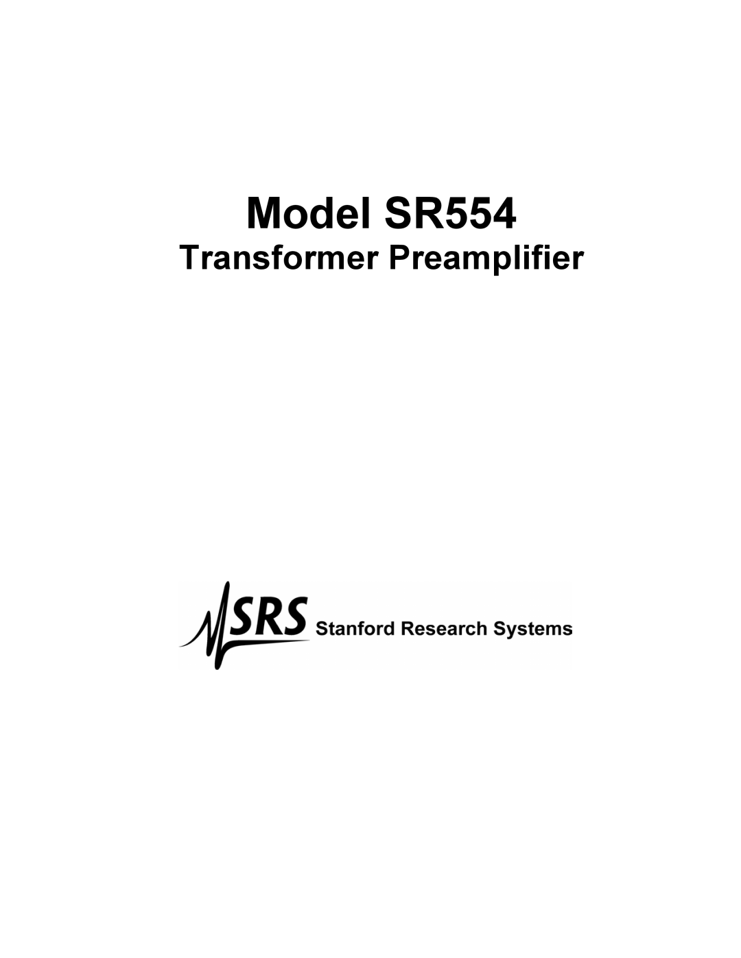 SRS Labs manual Model SR554 