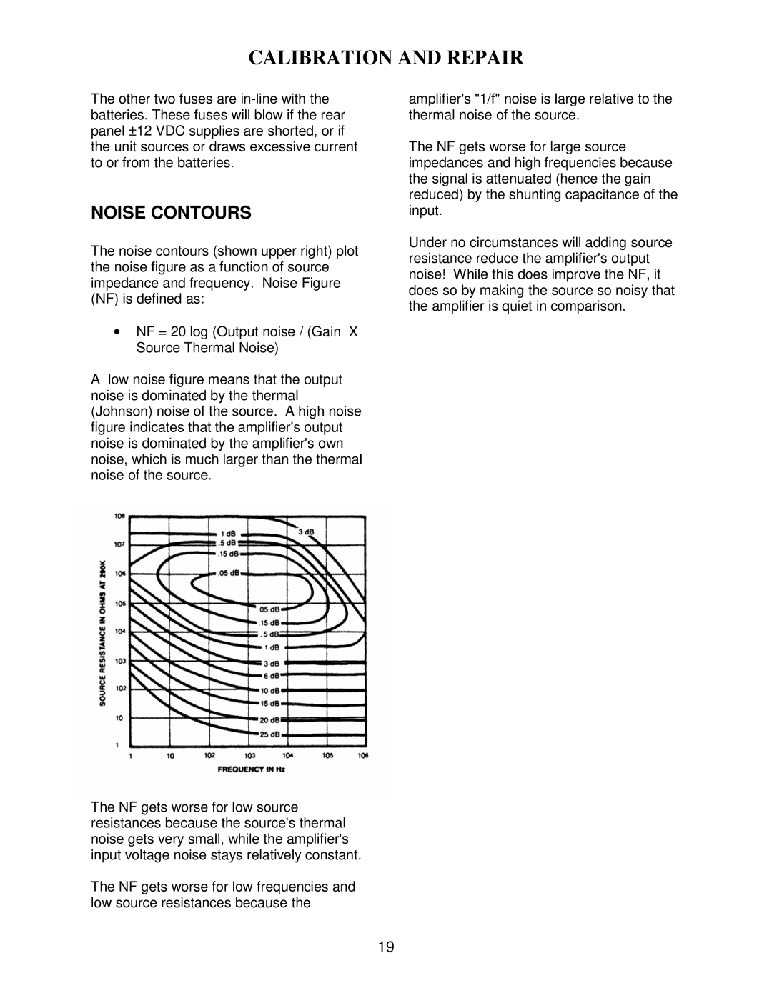 SRS Labs SR560 manual Noise Contours 