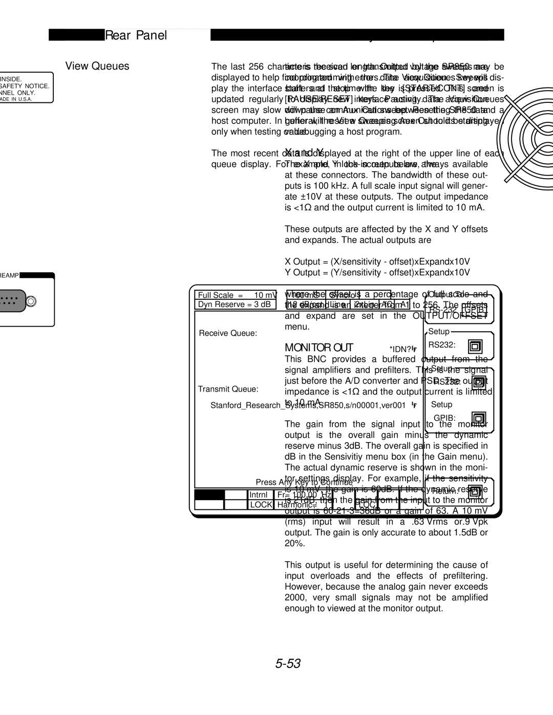 SRS Labs SR850 manual View Queues, Return 