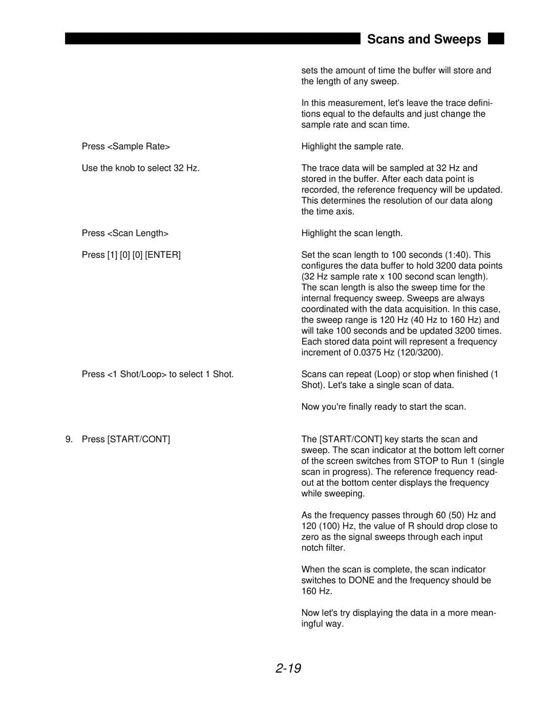 SRS Labs SR850 manual Scans and Sweeps 