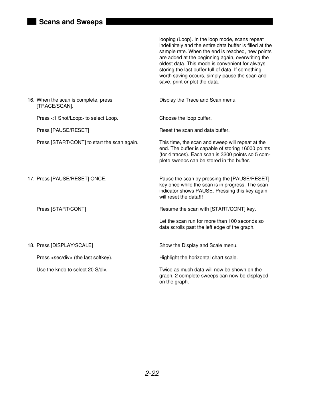 SRS Labs SR850 manual Scans and Sweeps 