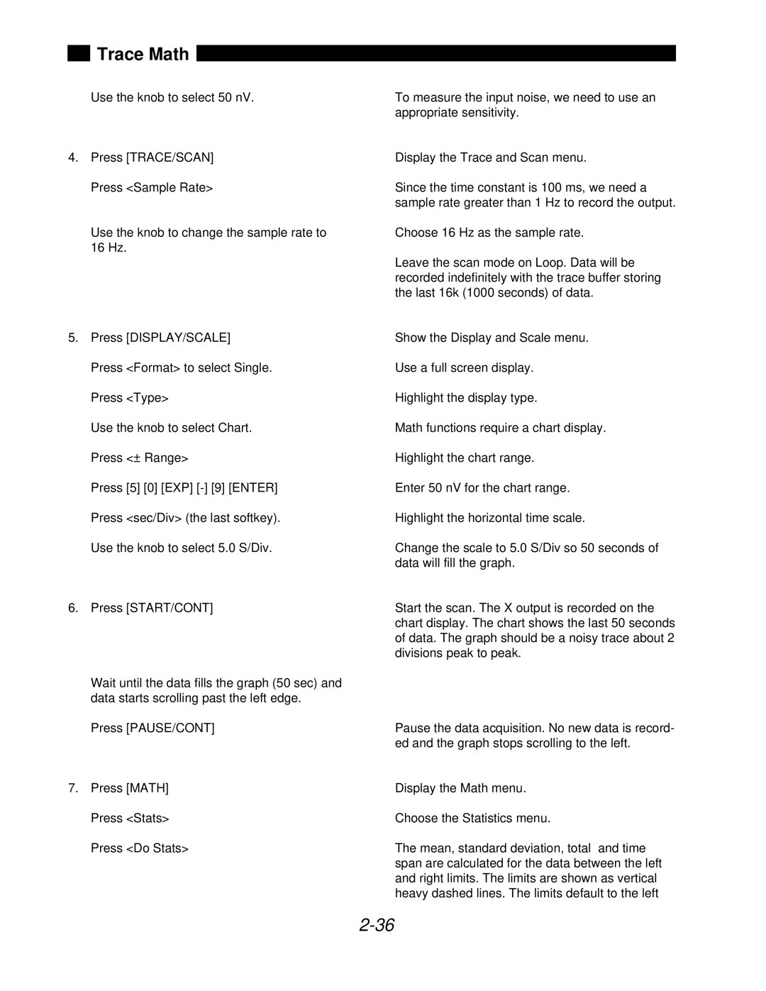 SRS Labs SR850 manual Trace Math 