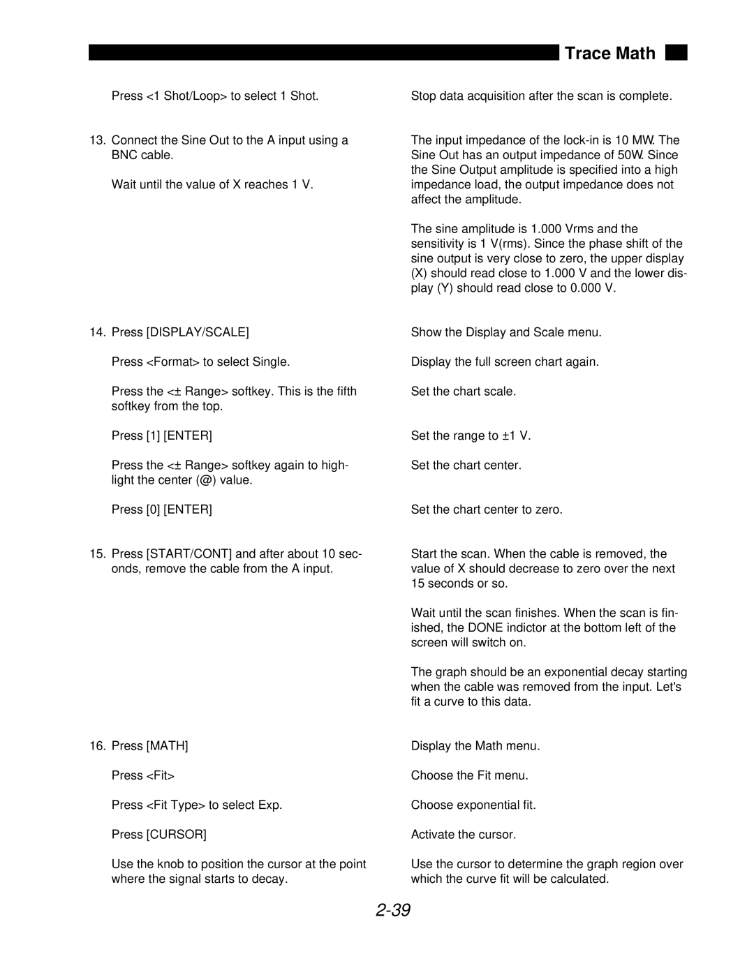 SRS Labs SR850 manual Trace Math 