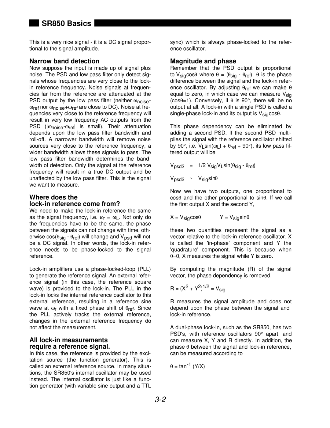 SRS Labs manual SR850 Basics, Narrow band detection, Where does Lock-in reference come from?, Magnitude and phase 