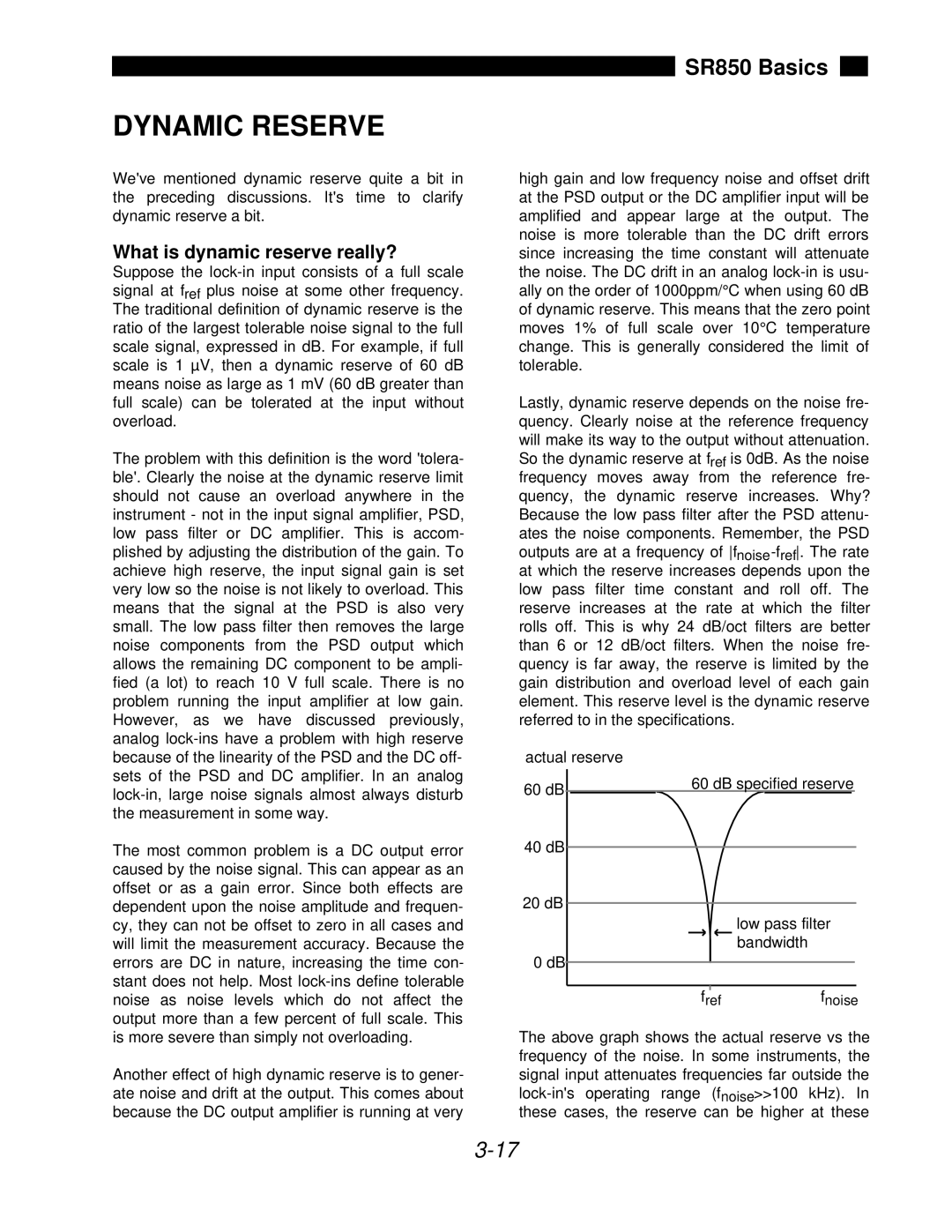 SRS Labs SR850 manual Dynamic Reserve, What is dynamic reserve really? 