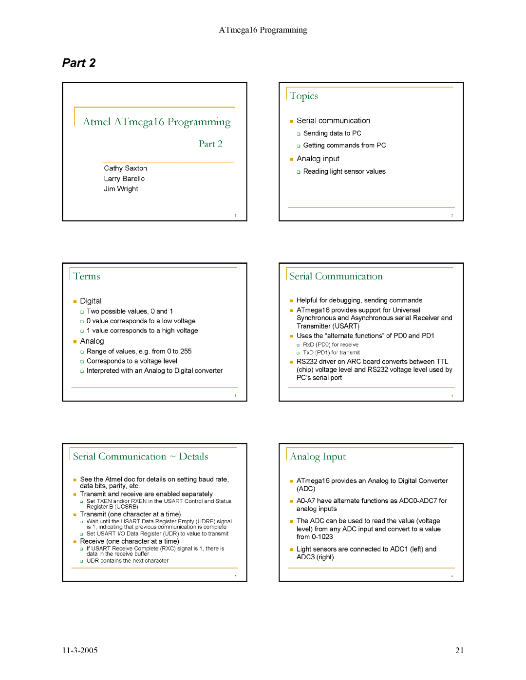 SRS Labs SRS Robot Level 1 Kit manual Part 