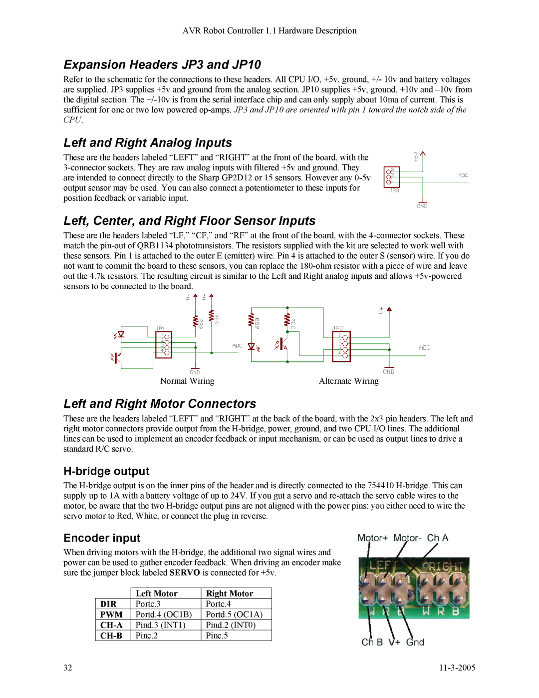 SRS Labs SRS Robot Level 1 Kit manual Expansion Headers JP3 and JP10, Left and Right Analog Inputs 