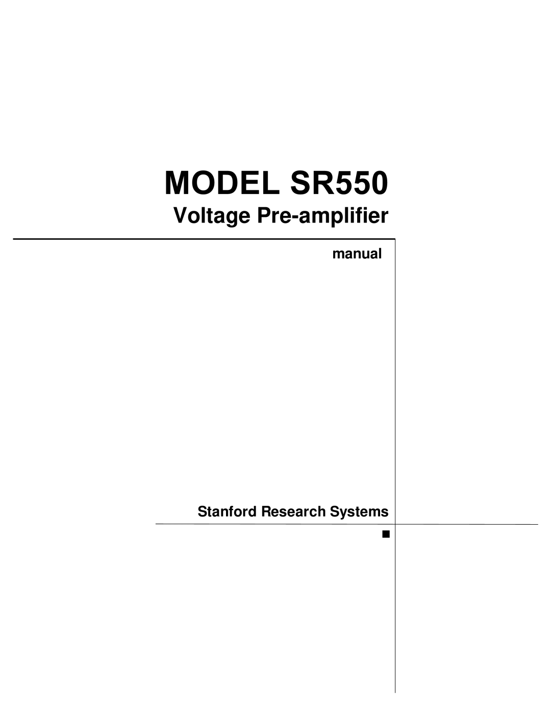 SRS Labs Voltage Pre-amplifier, SR550/552 manual 02/65 