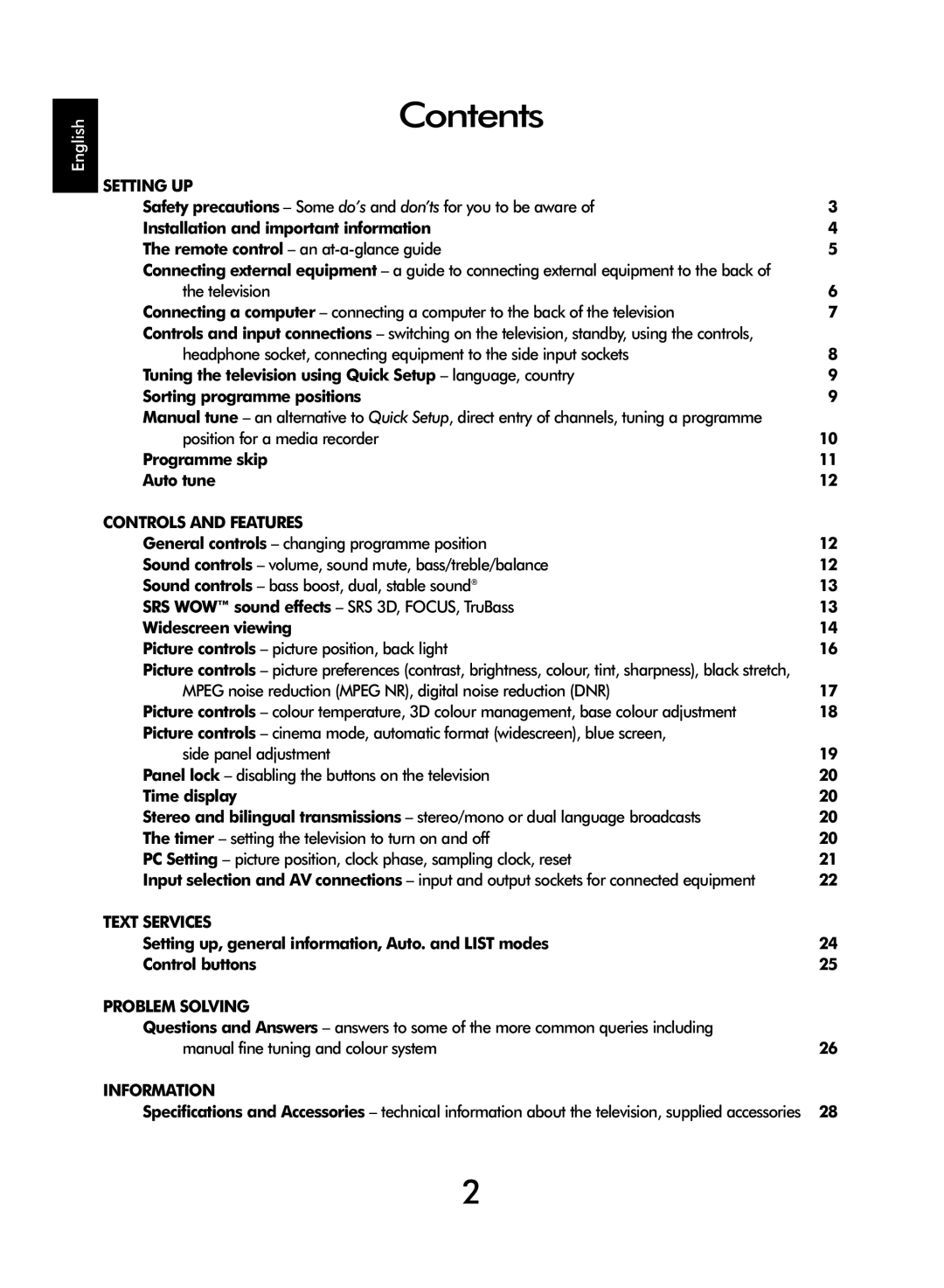 SRS Labs WL66 owner manual Contents 