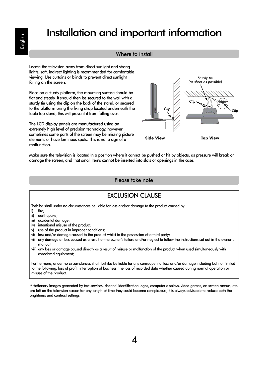 SRS Labs WL66 owner manual Installation and important information, Where to install, Please take note, Side View, Top View 