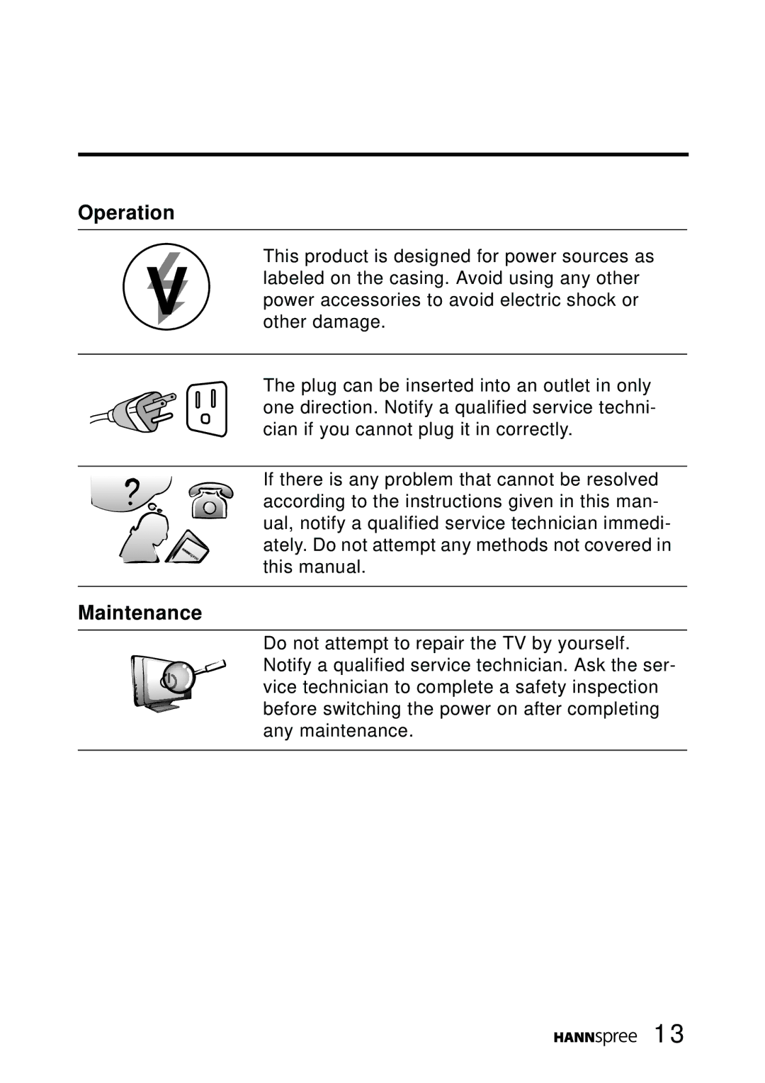 SRS Labs WT01-15A1 manual Operation, Maintenance 