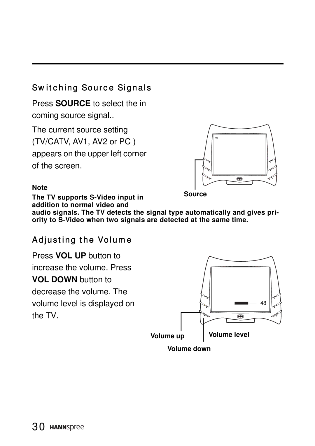 SRS Labs WT01-15A1 manual Switching Source Signals, Adjusting the Volume 