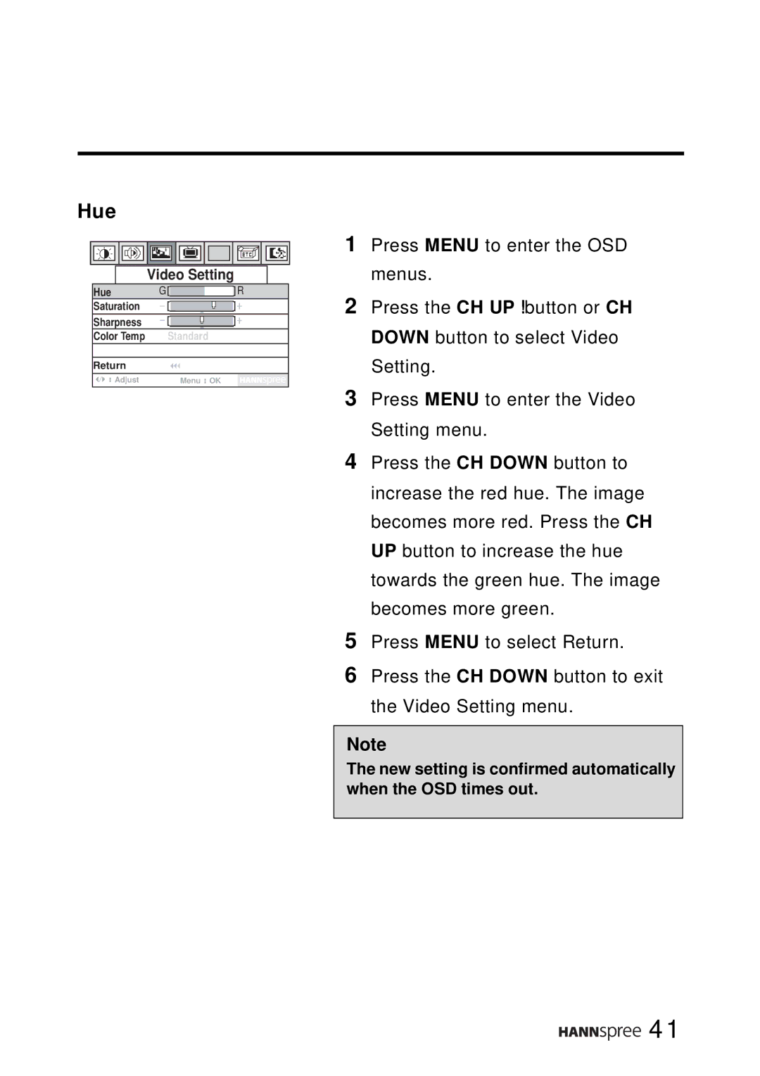 SRS Labs WT01-15A1 manual Hue 