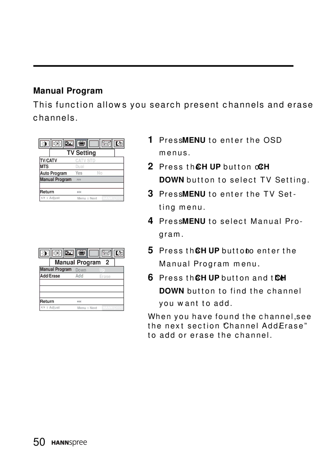 SRS Labs WT01-15A1 manual Manual Program 