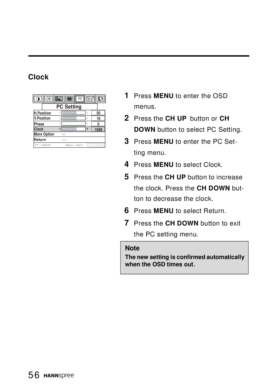 SRS Labs WT01-15A1 manual Clock 