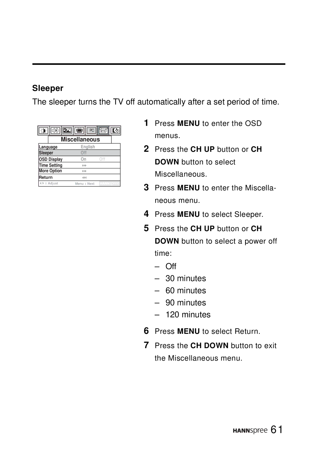 SRS Labs WT01-15A1 manual Sleeper 