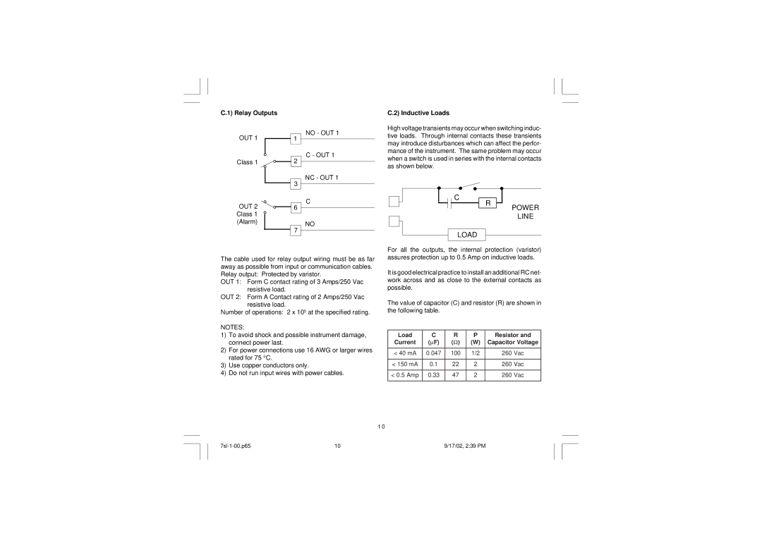 SSI America 7SL instruction manual Relay Outputs 