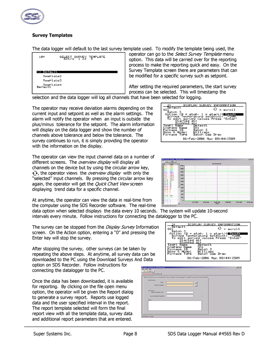 SSI America 8040, 8020 manual Survey Templates 