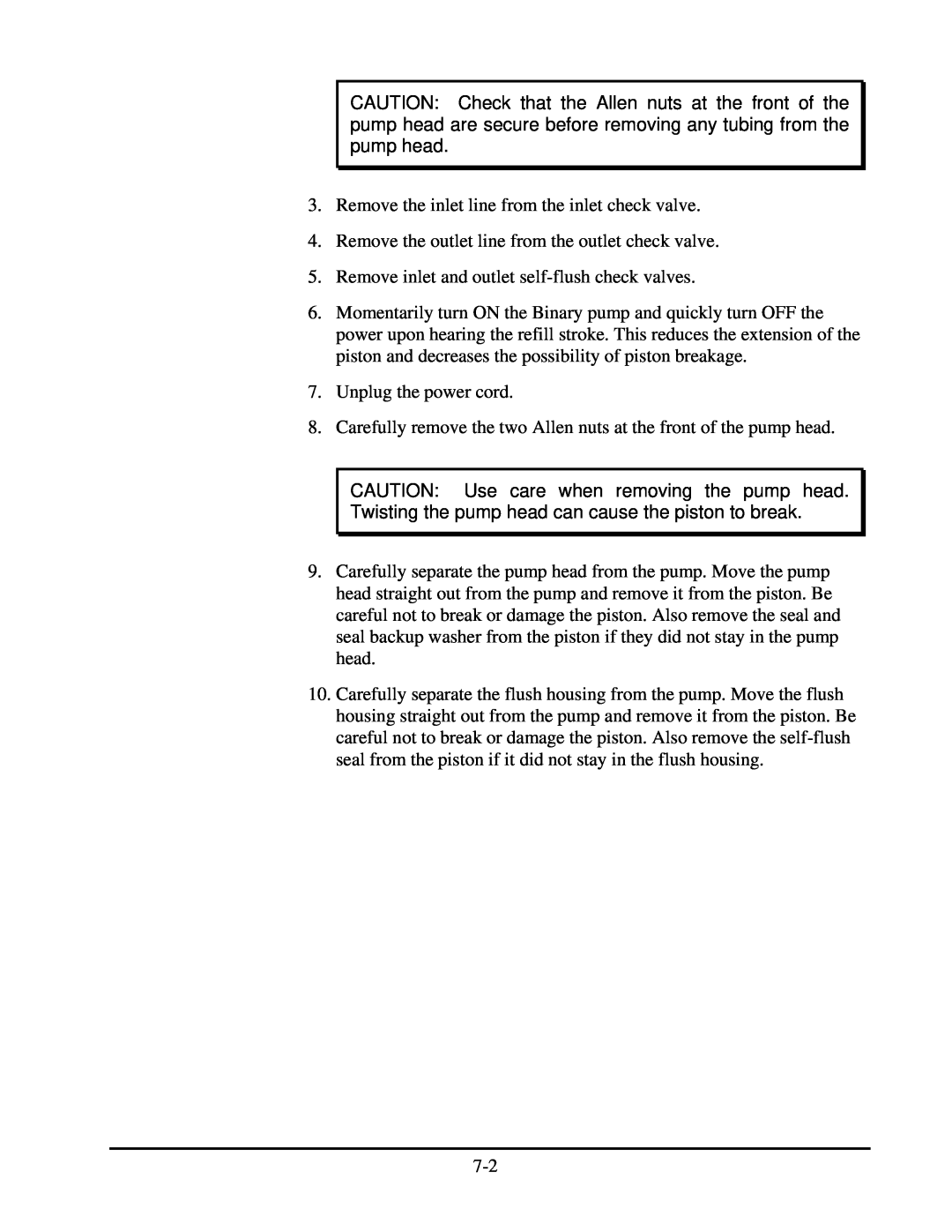 SSI America 90-2581 REV B manual Remove the inlet line from the inlet check valve 