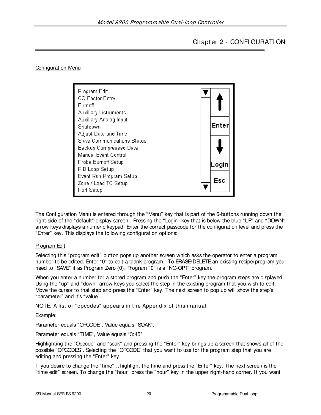 SSI America 9200 user manual Configuration 