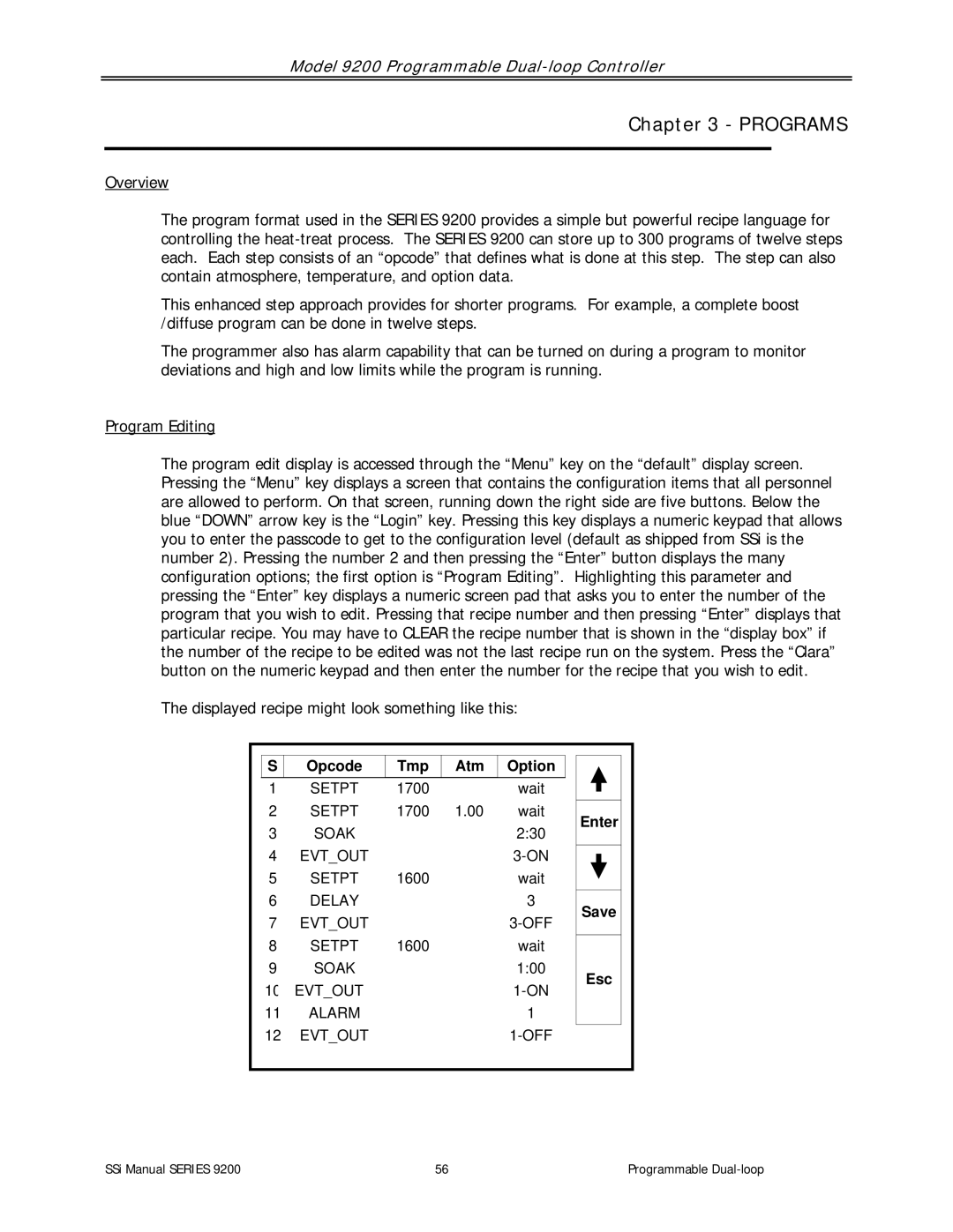 SSI America 9200 user manual Programs 