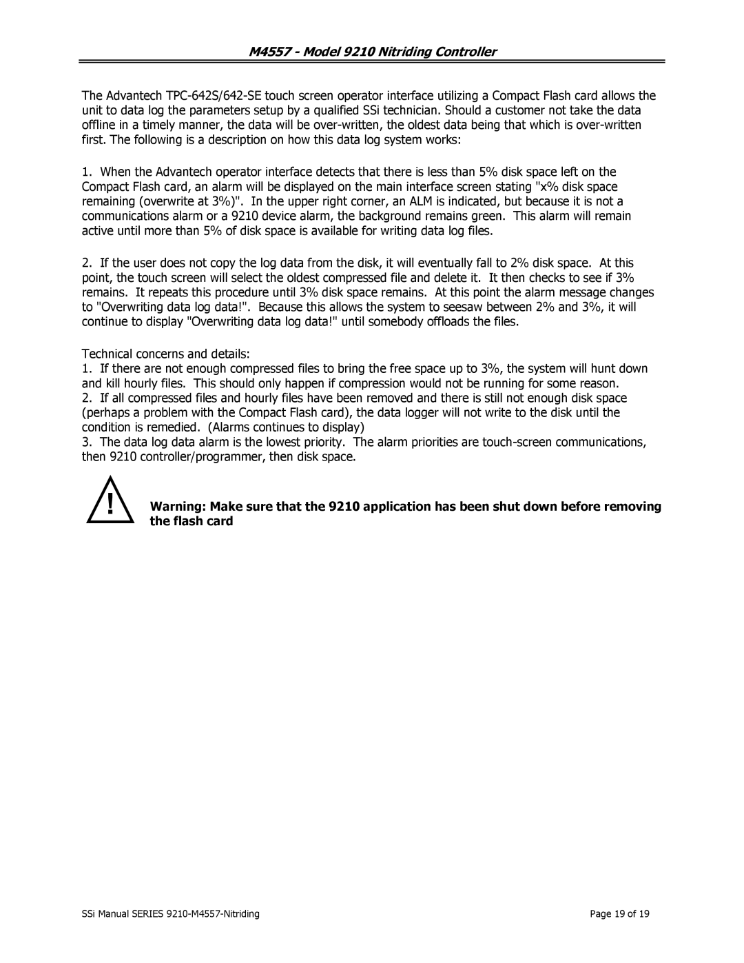 SSI America user manual M4557 Model 9210 Nitriding Controller 