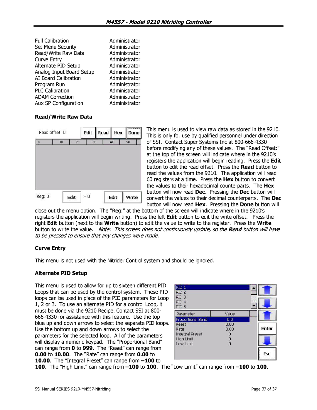 SSI America 9210 user manual Read/Write Raw Data 