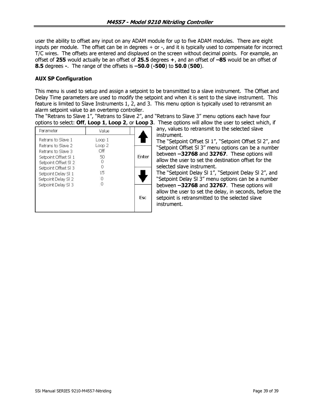 SSI America 9210 user manual AUX SP Configuration 