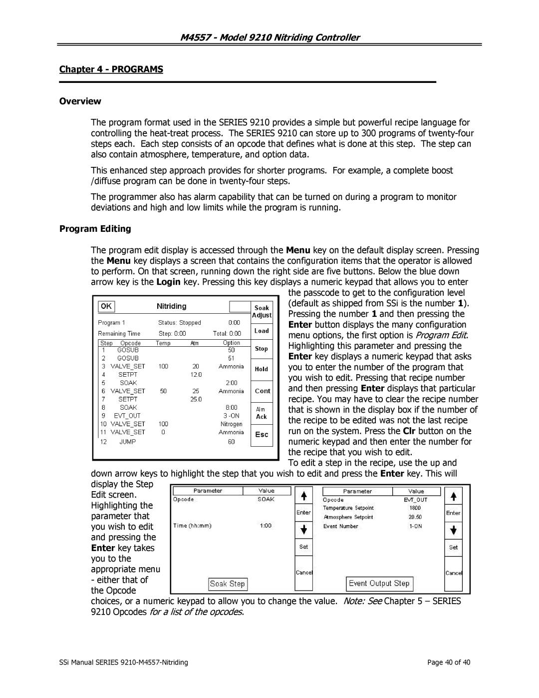 SSI America 9210 user manual Programs Overview, Program Editing 