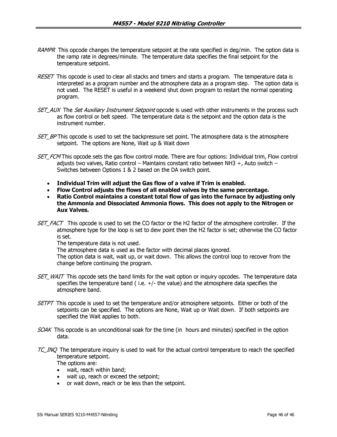 SSI America user manual M4557 Model 9210 Nitriding Controller 