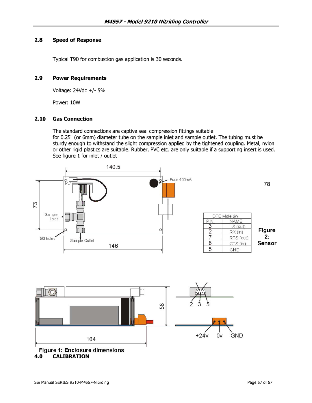 SSI America 9210 user manual Sensor 