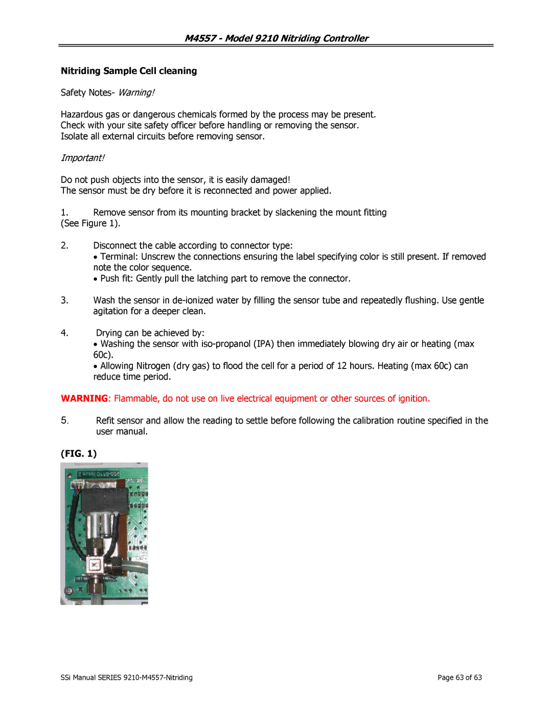 SSI America 9210 user manual Nitriding Sample Cell cleaning 