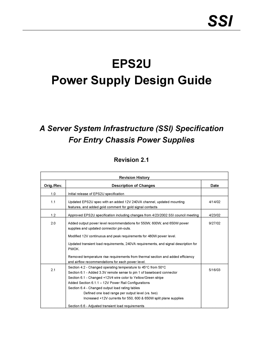 SSI America EPS2U manual Ssi 