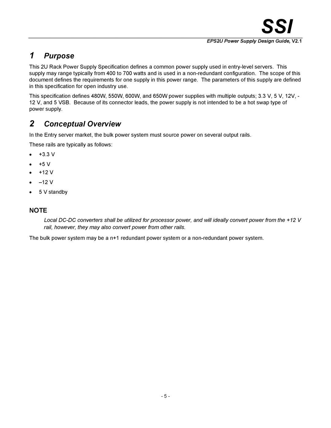 SSI America EPS2U manual Purpose, Conceptual Overview 