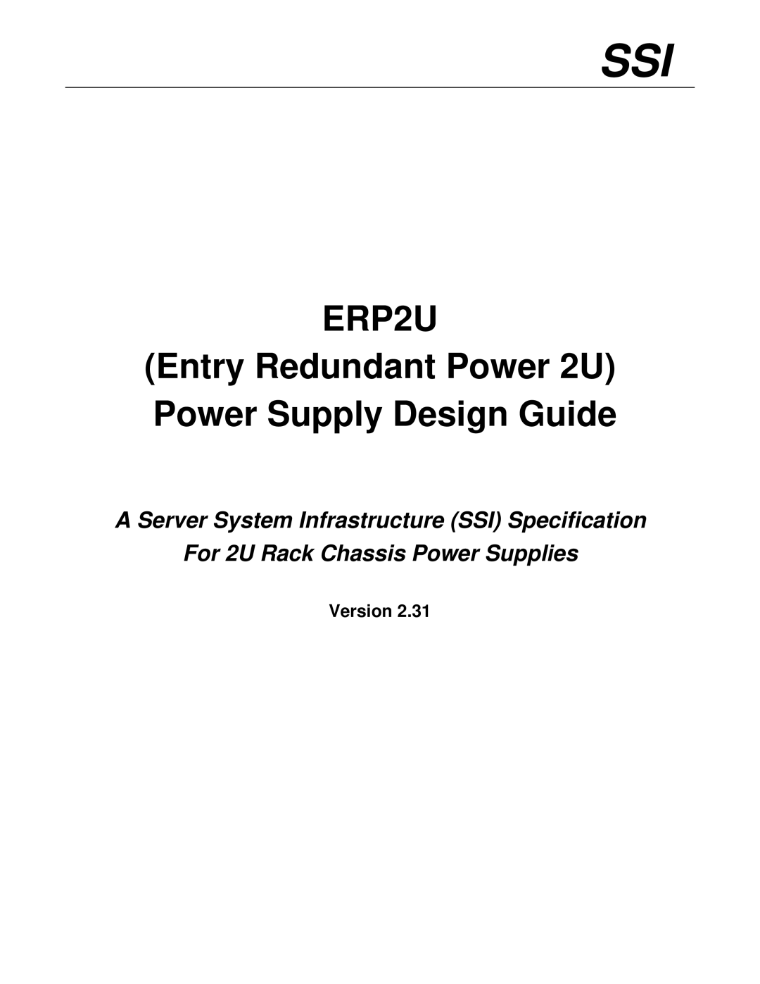 SSI America ERP2U manual Ssi 