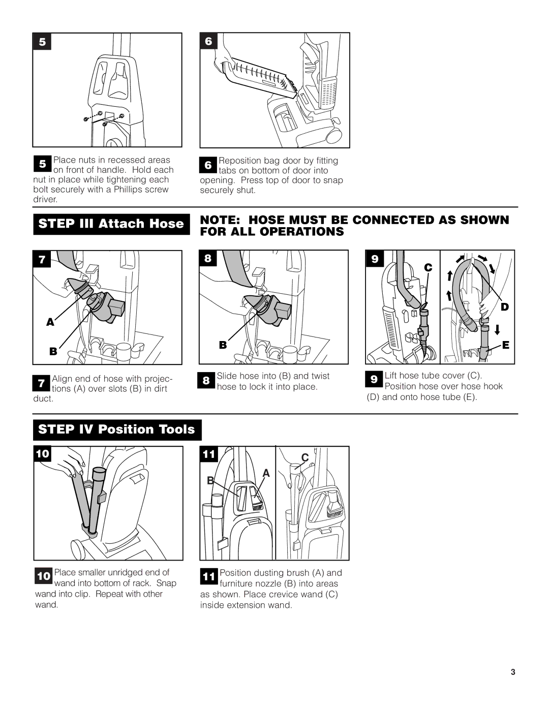 SSS AF9 manual Step III Attach Hose 