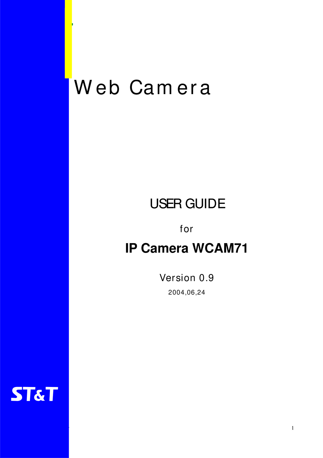 ST & T WCAM71 manual Web Camera 