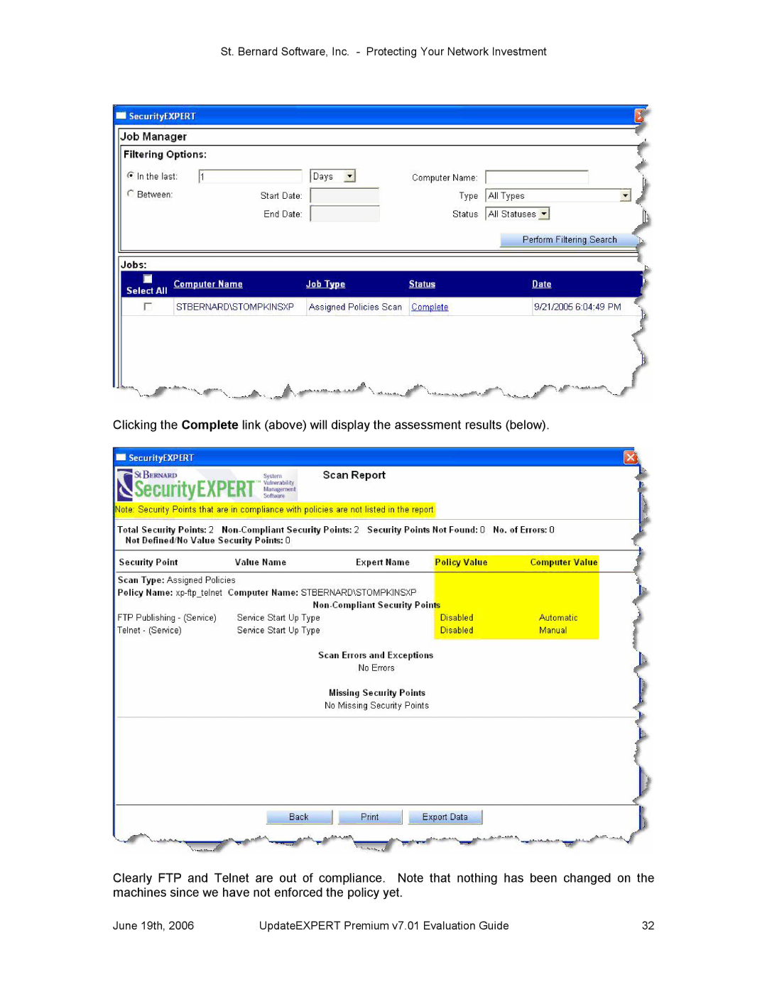 St. Bernard Software manual June 19th UpdateEXPERT Premium v7.01 Evaluation Guide 