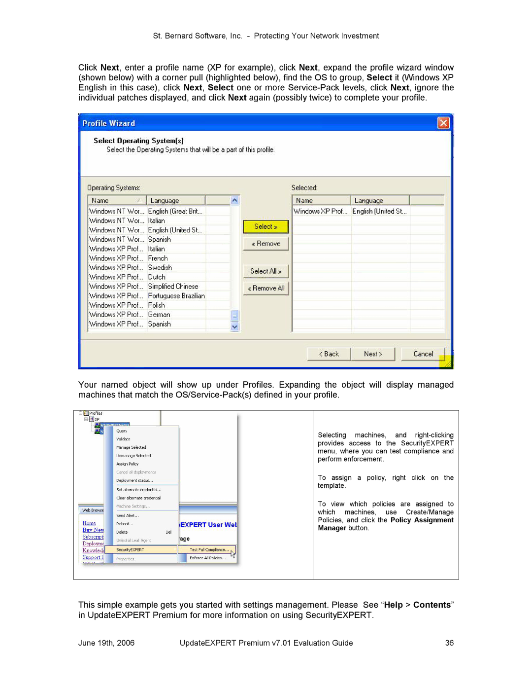 St. Bernard Software manual June 19th UpdateEXPERT Premium v7.01 Evaluation Guide 