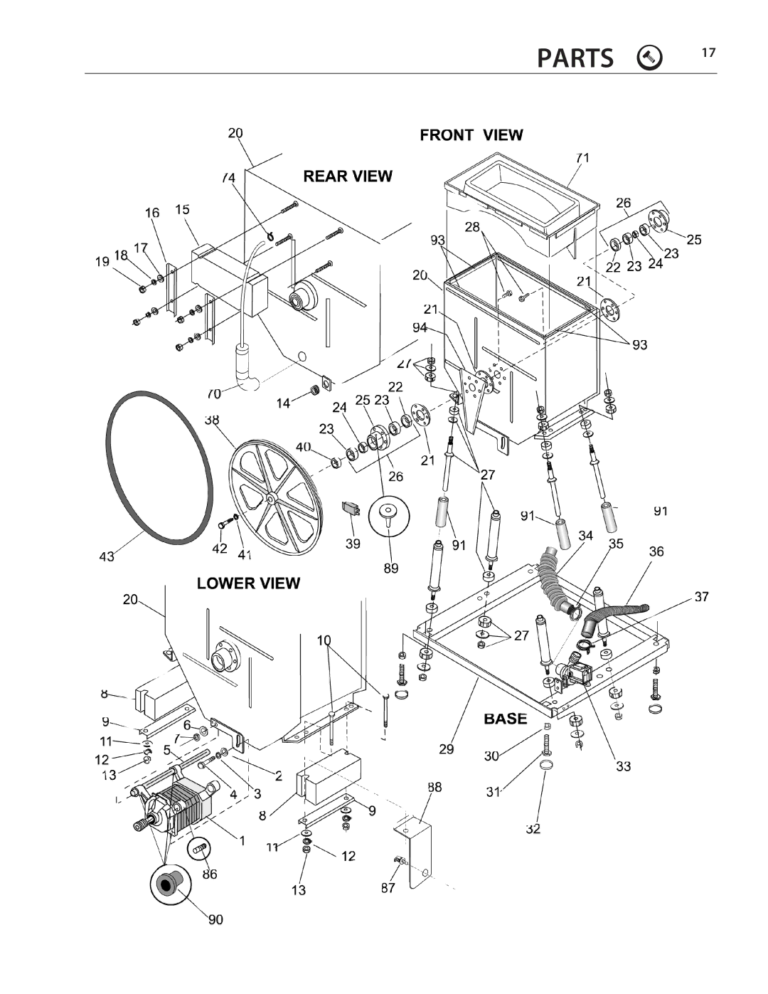 Staber Industries HXW2305, HXW2304, HXW2404, HXW2405, HXW2504, HXW2505 manual Parts 