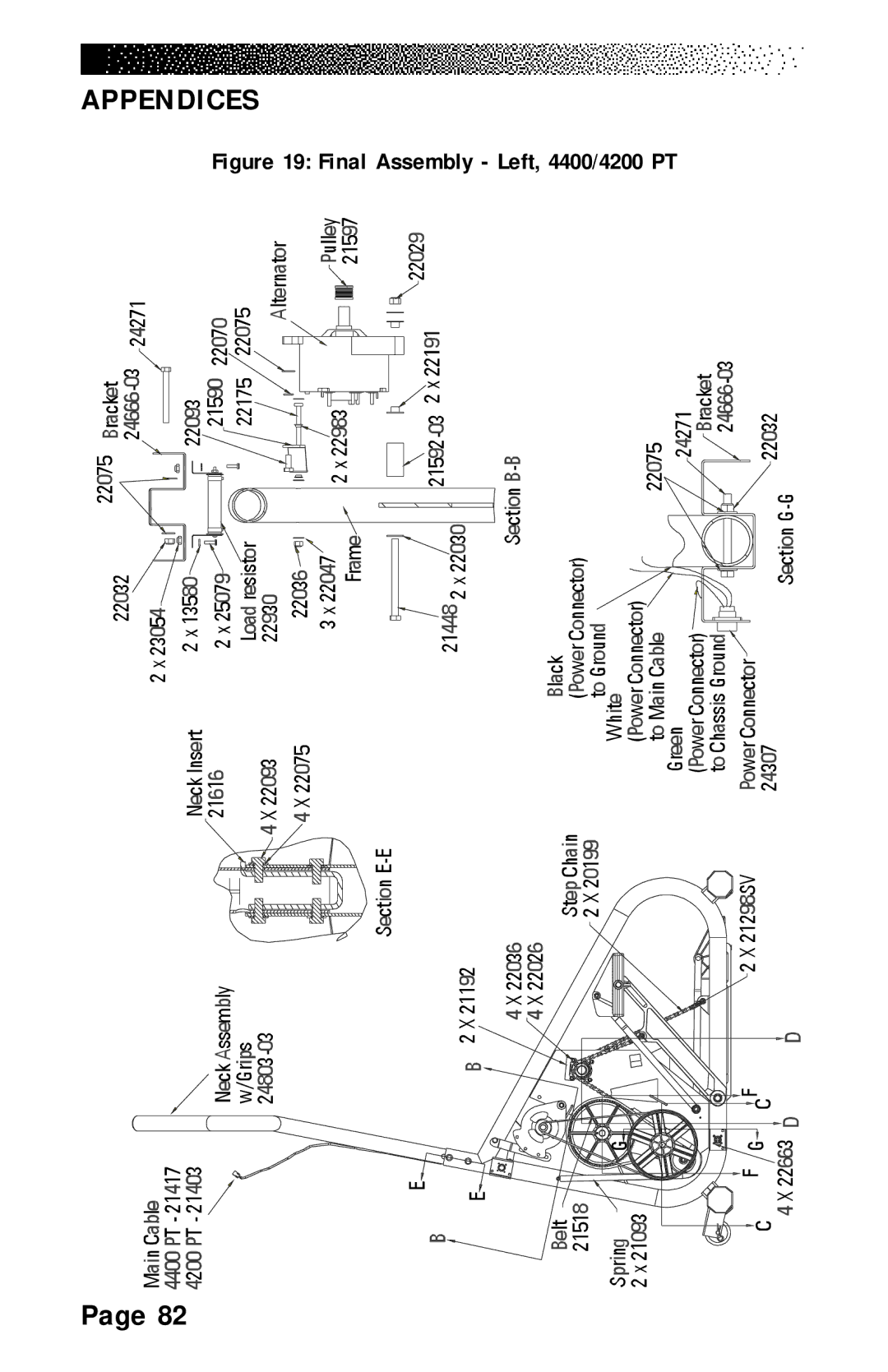 Stairmaster 4600 PT/CL, 4400 PT/CL manual Final Assembly Left, 4400/4200 PT 