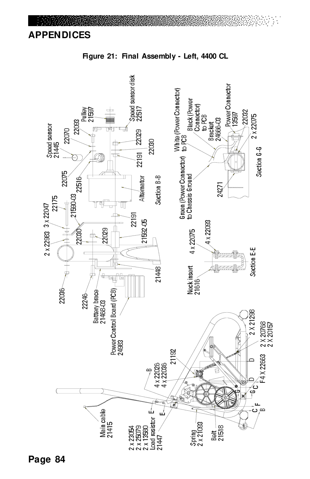 Stairmaster 4600 PT/CL, 4200 PT, 4400 PT/CL manual Final Assembly Left, 4400 CL 