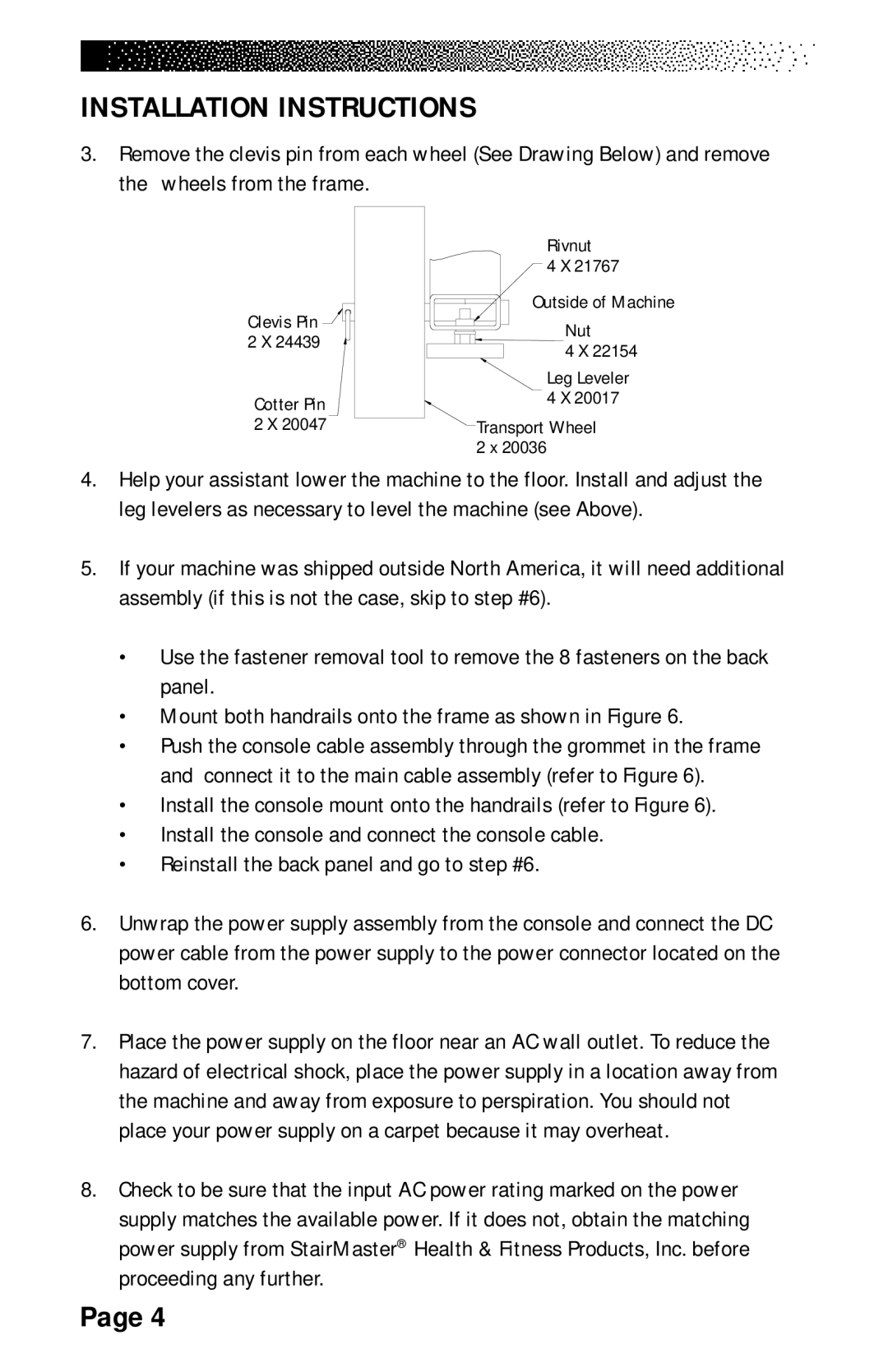 Stairmaster 7000 manual Rivnut 