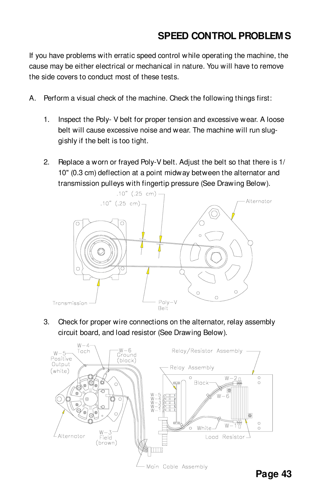 Stairmaster 7000 manual Speed Control Problems 