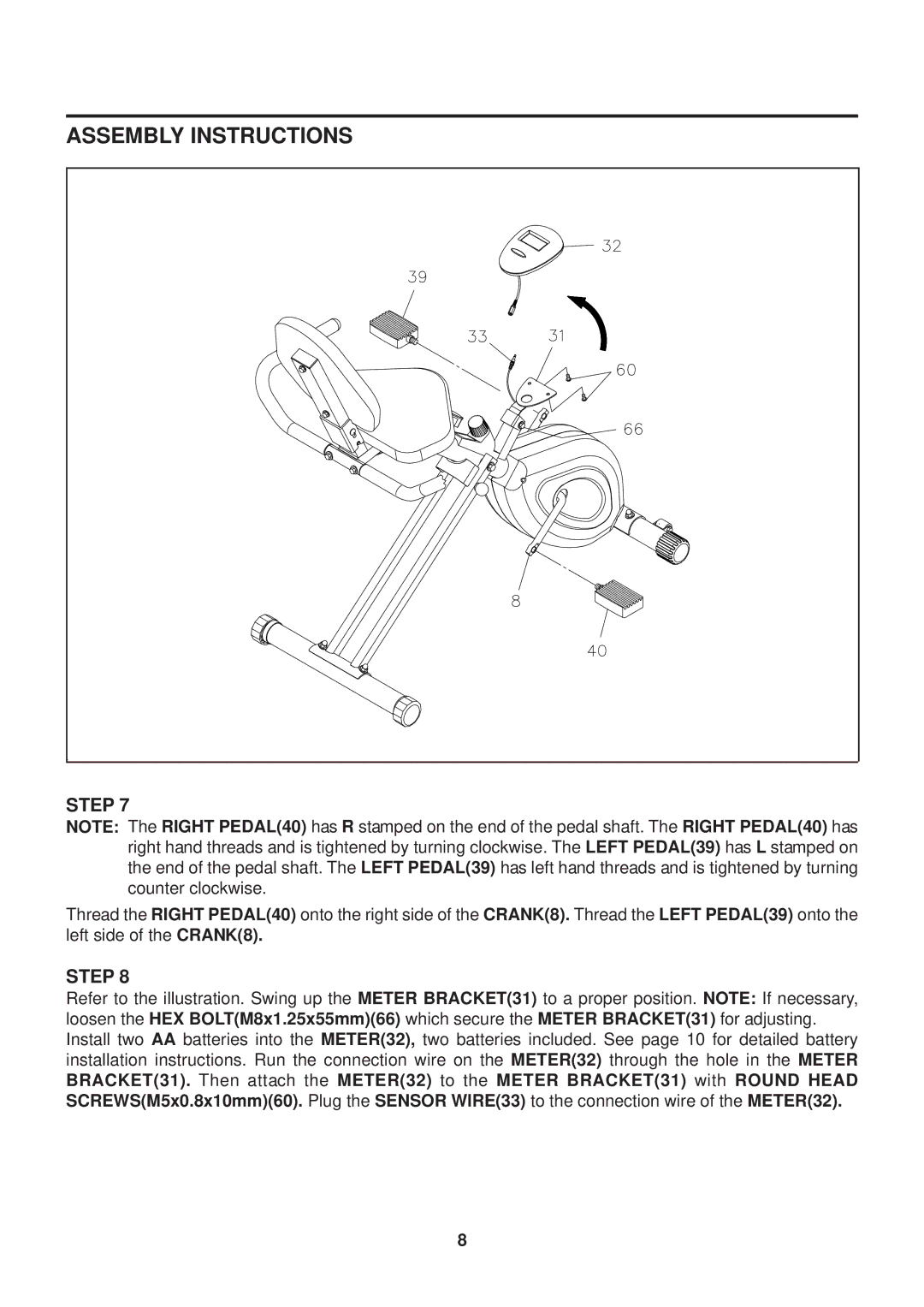 Stamina Products 15-0200 owner manual Assembly Instructions 